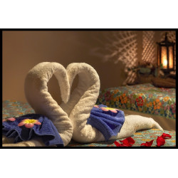 Detalle de la sala de masaje para pareja